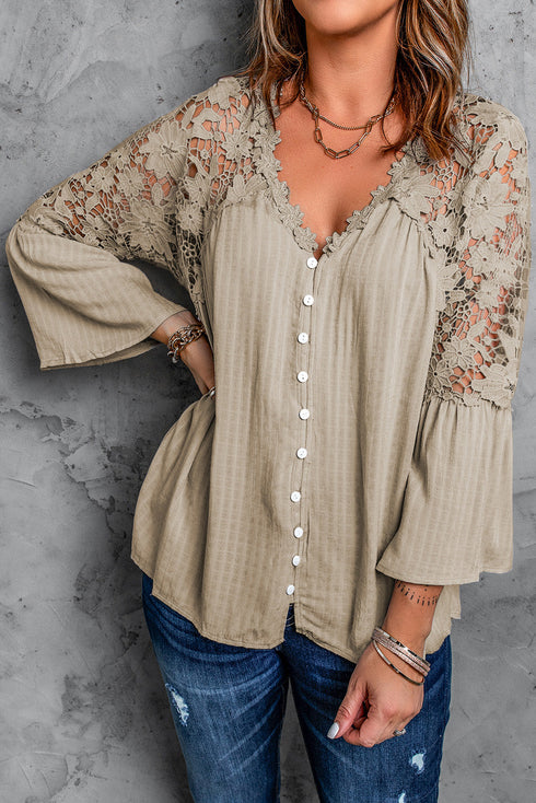Crochet Lace Button Top